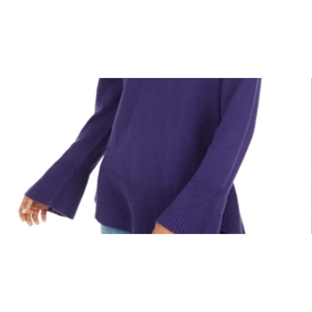 NEW Macy's STYLE & COMPANY Womens Purple Bell Sleeve Sweater Petites Size: PS